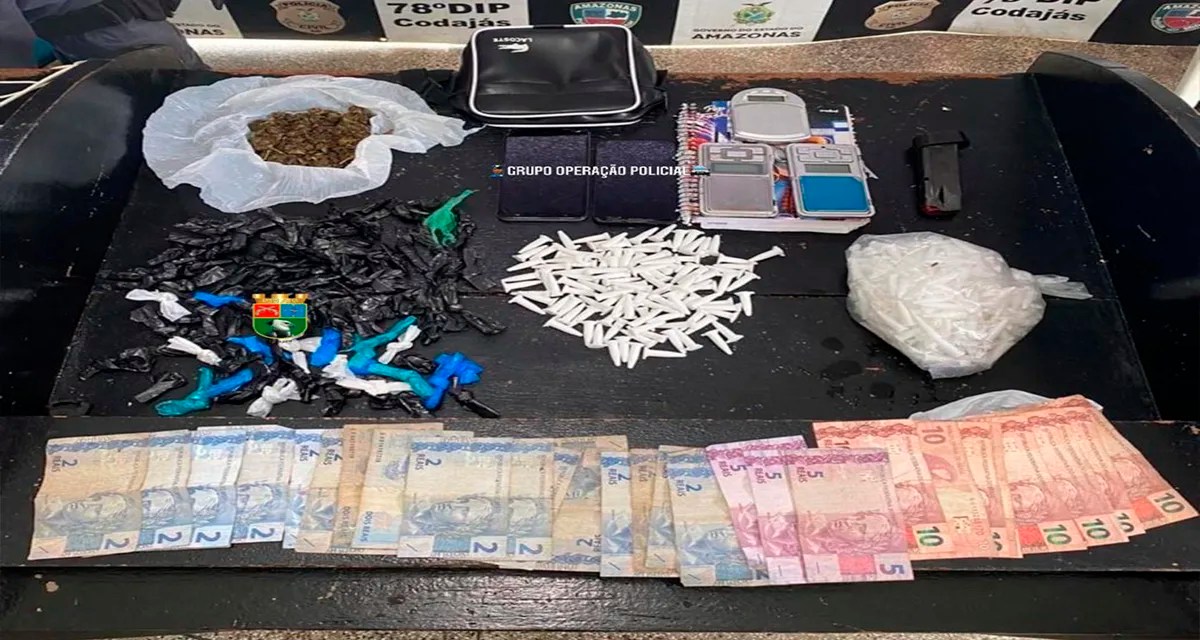 Com porções de maconha, cocaína e oxi, traficante é preso no AM