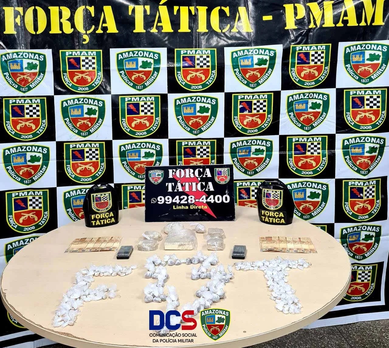 Força Tática prende dupla por tráfico de drogas no bairro Jorge Teixeira