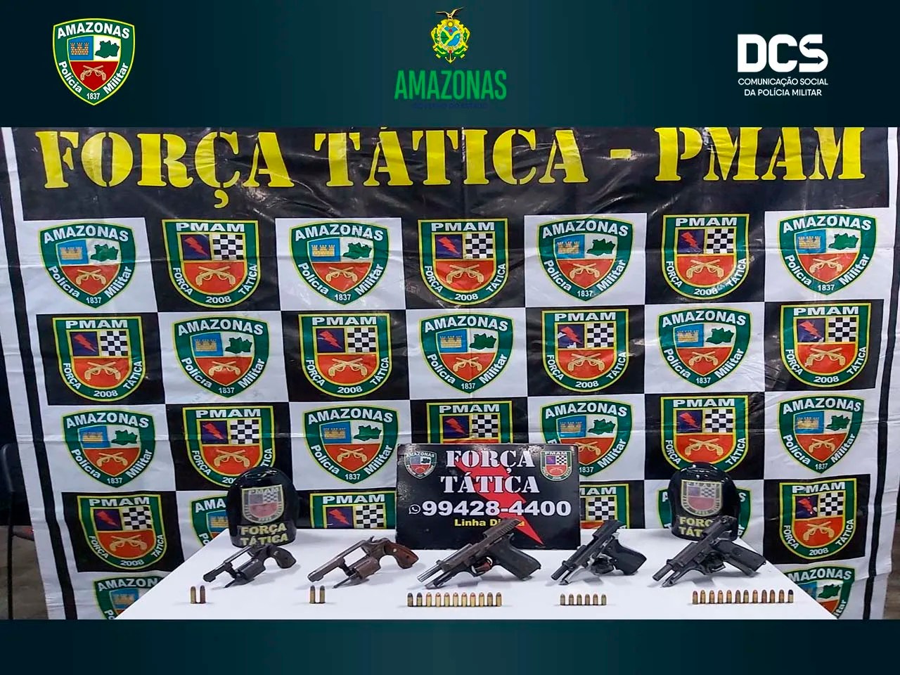 Durante operações, polícia apreende armas de fogo e munições, e recupera carro roubado