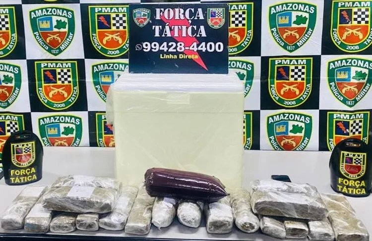 Em Manaus, homem é preso após traficar drogas em sacos de açaí