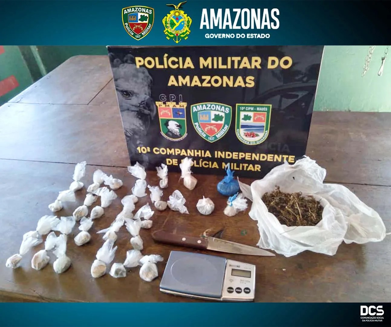 Polícia Militar prende homem com drogas no interior do AM