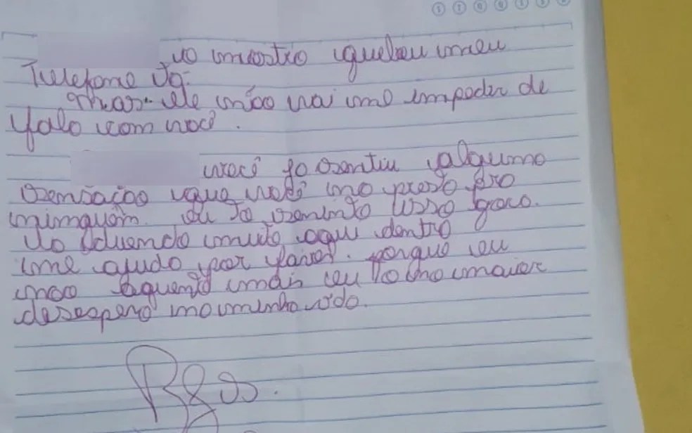 Adolescente gay agredido pelo pai pediu socorro em carta: “Desespero”