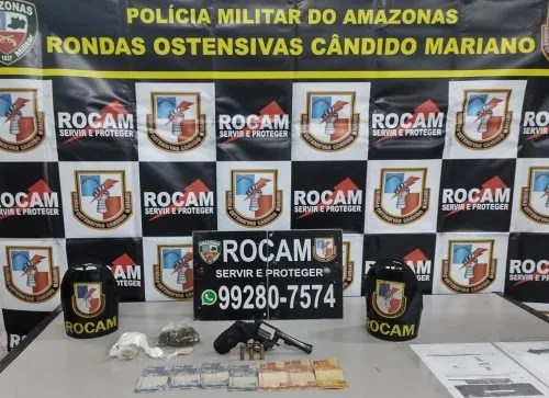 Polícia Militar detém homem em posse de arma e drogas na zona Norte