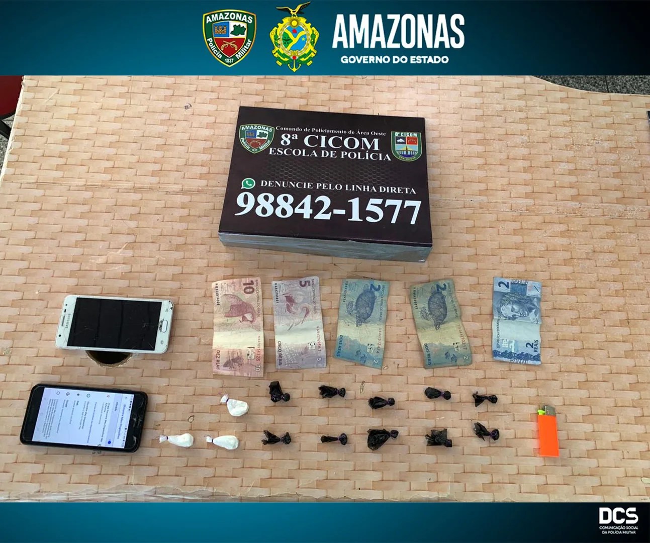 Polícia Militar prende ‘aviãozinhos’ com drogas e celulares na zona Oeste de Manaus