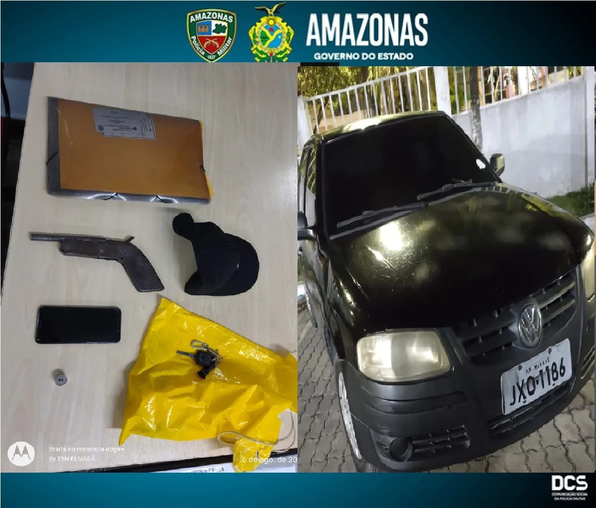 Em Manaus, PM prende homem por roubo de carro e porte de arma de fogo