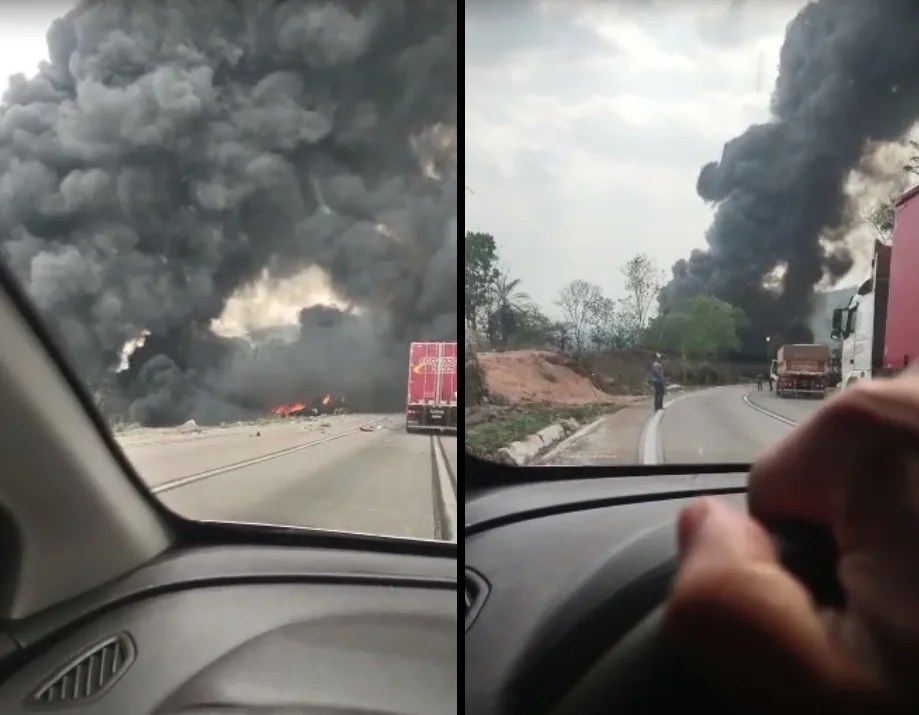 VÍDEO: Motorista morre após carreta-tanque explodir em rodovia