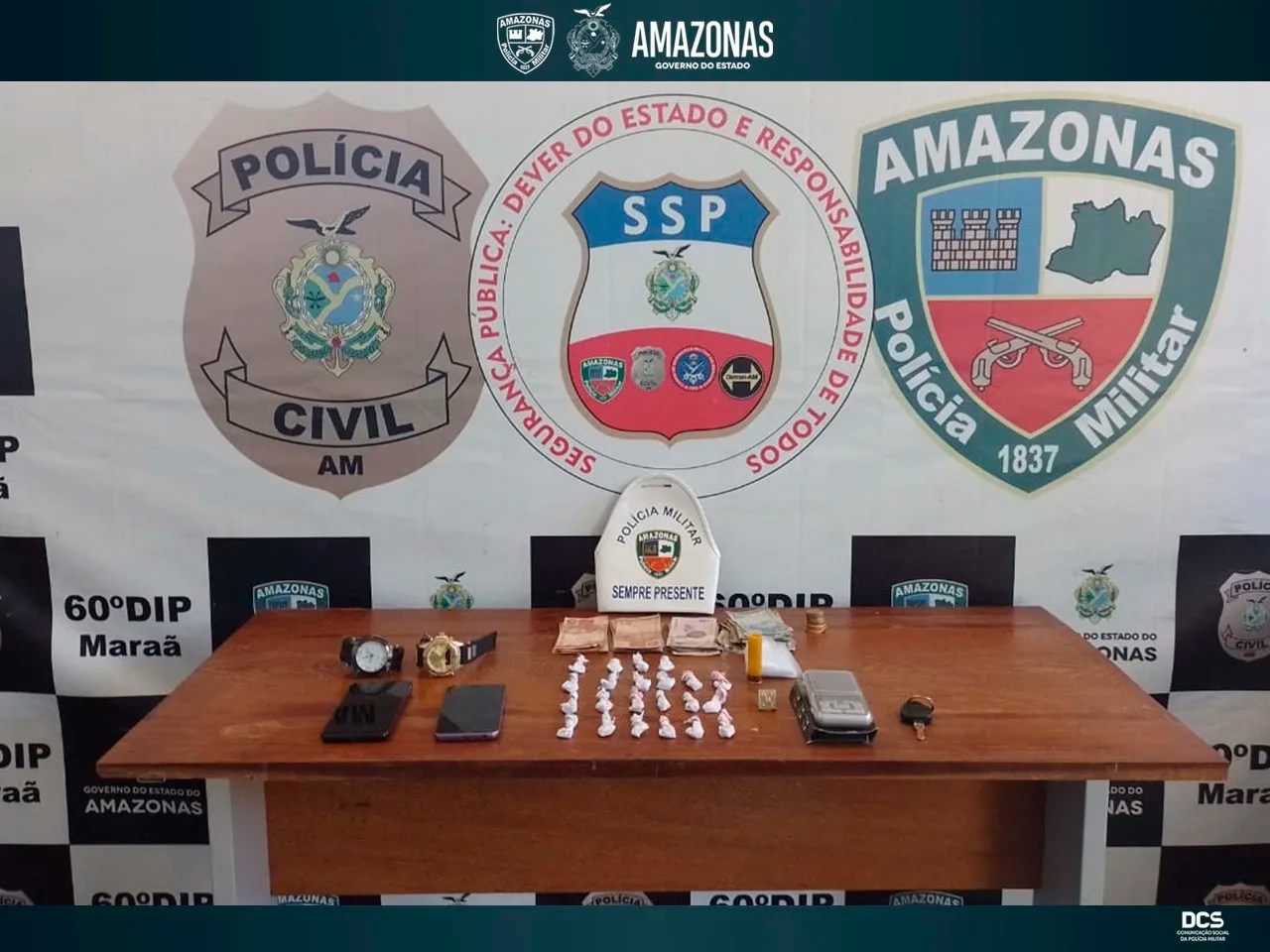 Polícia prende homem com drogas e dinheiro no interior do AM