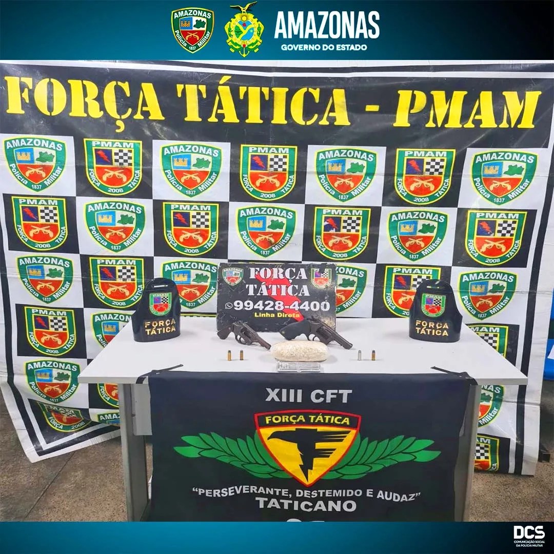 ‘Novinho’ é preso com drogas e armas de fogo, em Manaus