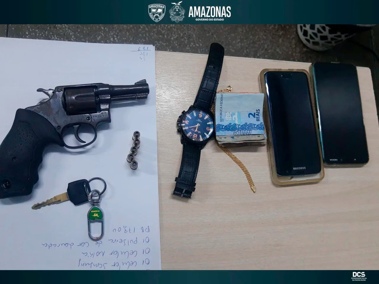 ‘Dupla do pó’ é presa por porte ilegal de arma de fogo, em Manaus