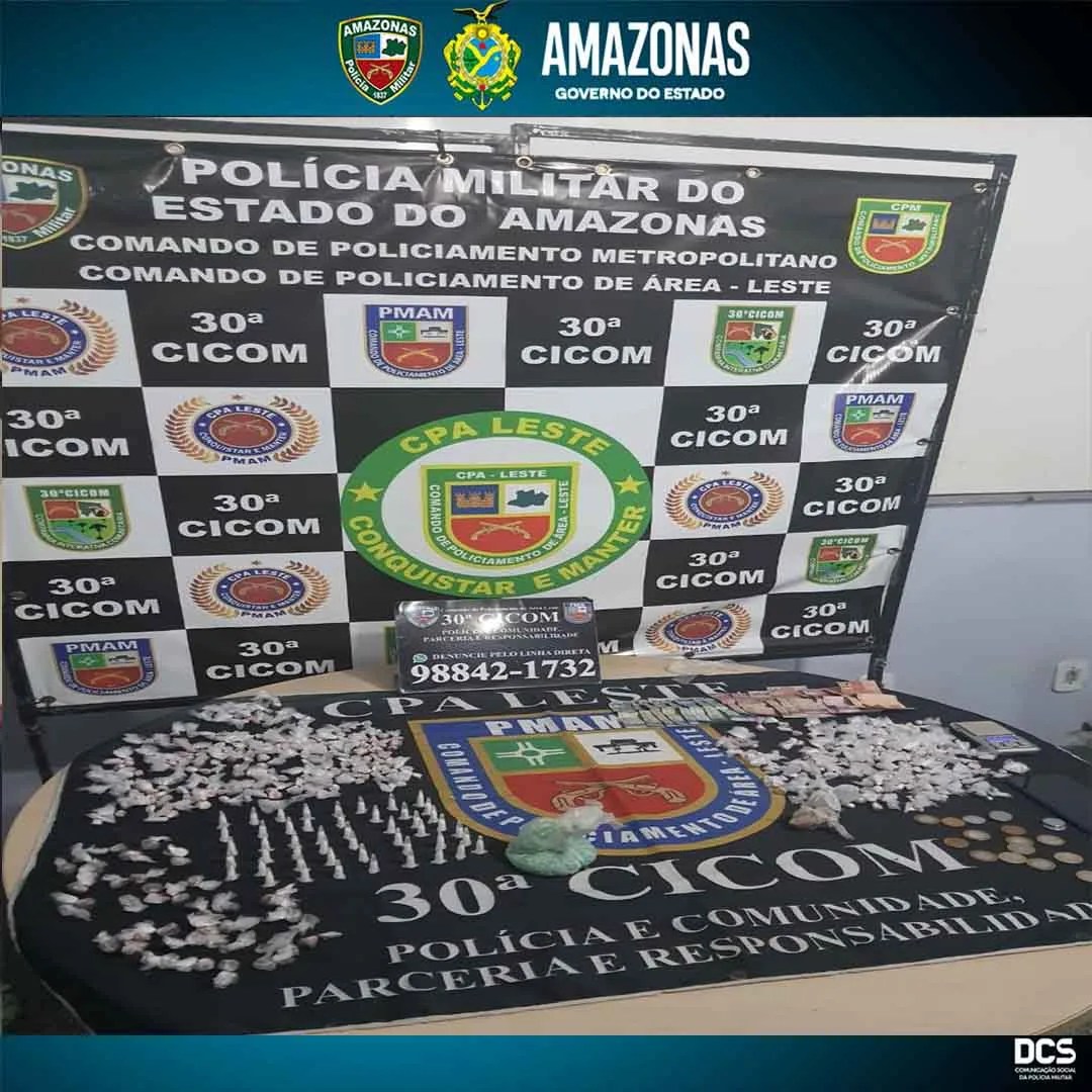 ‘Novinho’ é apreendido com grande quantidade de drogas na zona Leste de Manaus