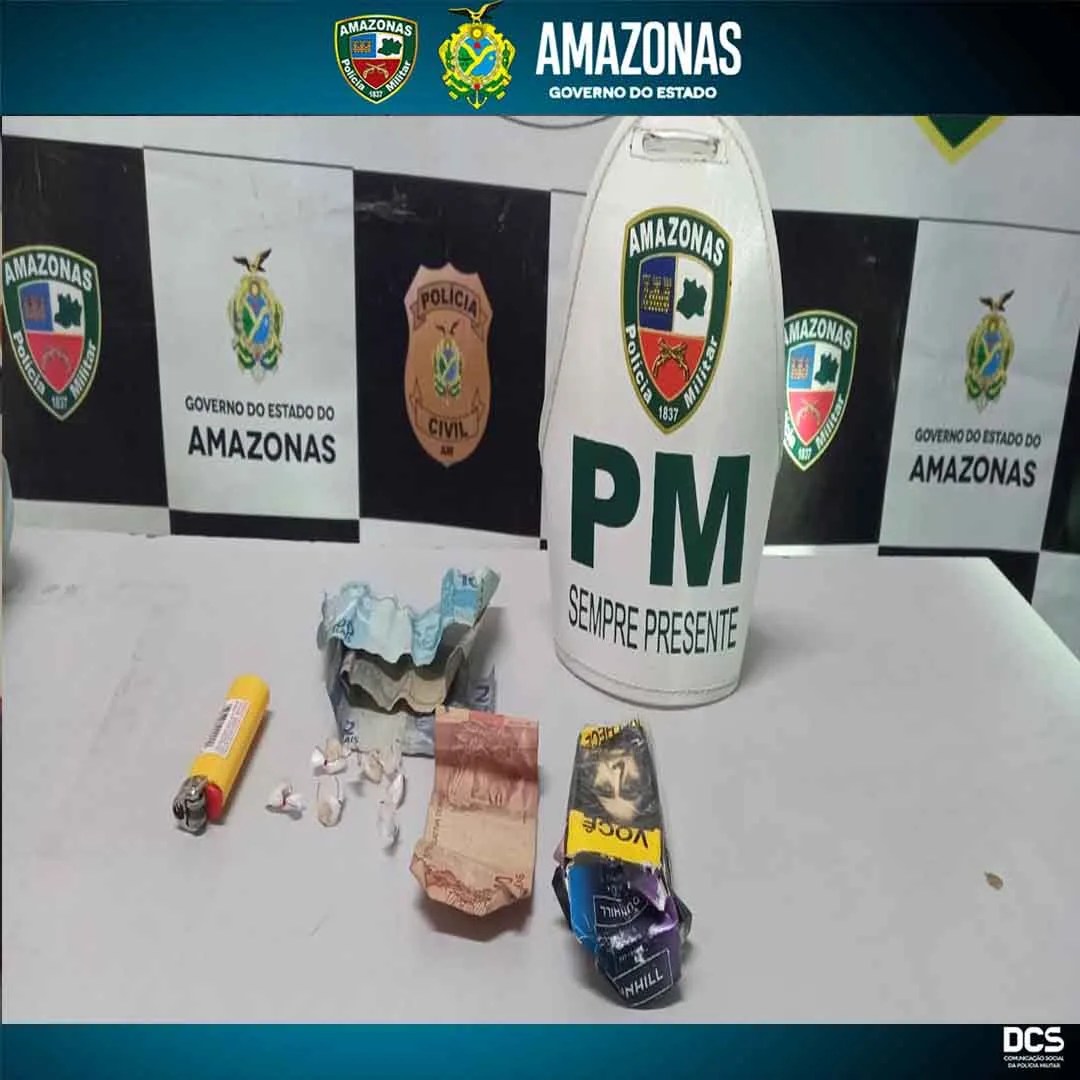 ‘Casal do pó’ é preso com drogas e dinheiro no Centro de Manaus