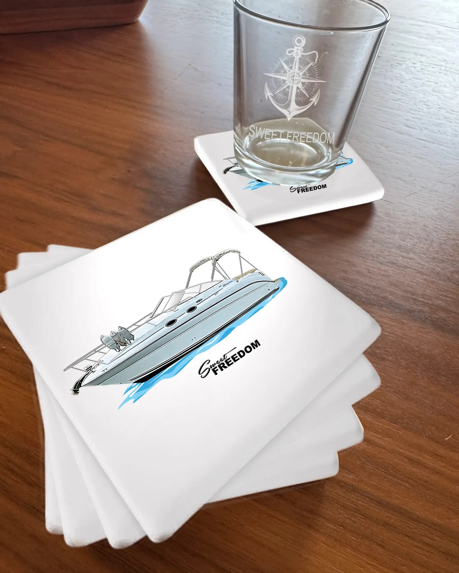 Custom Ceramic Drink Coasters - Set of 6