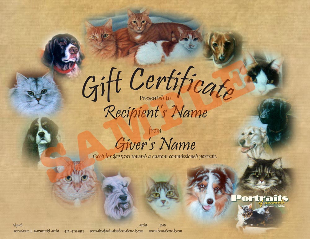 Sample Commissioned Portrait Certificate
