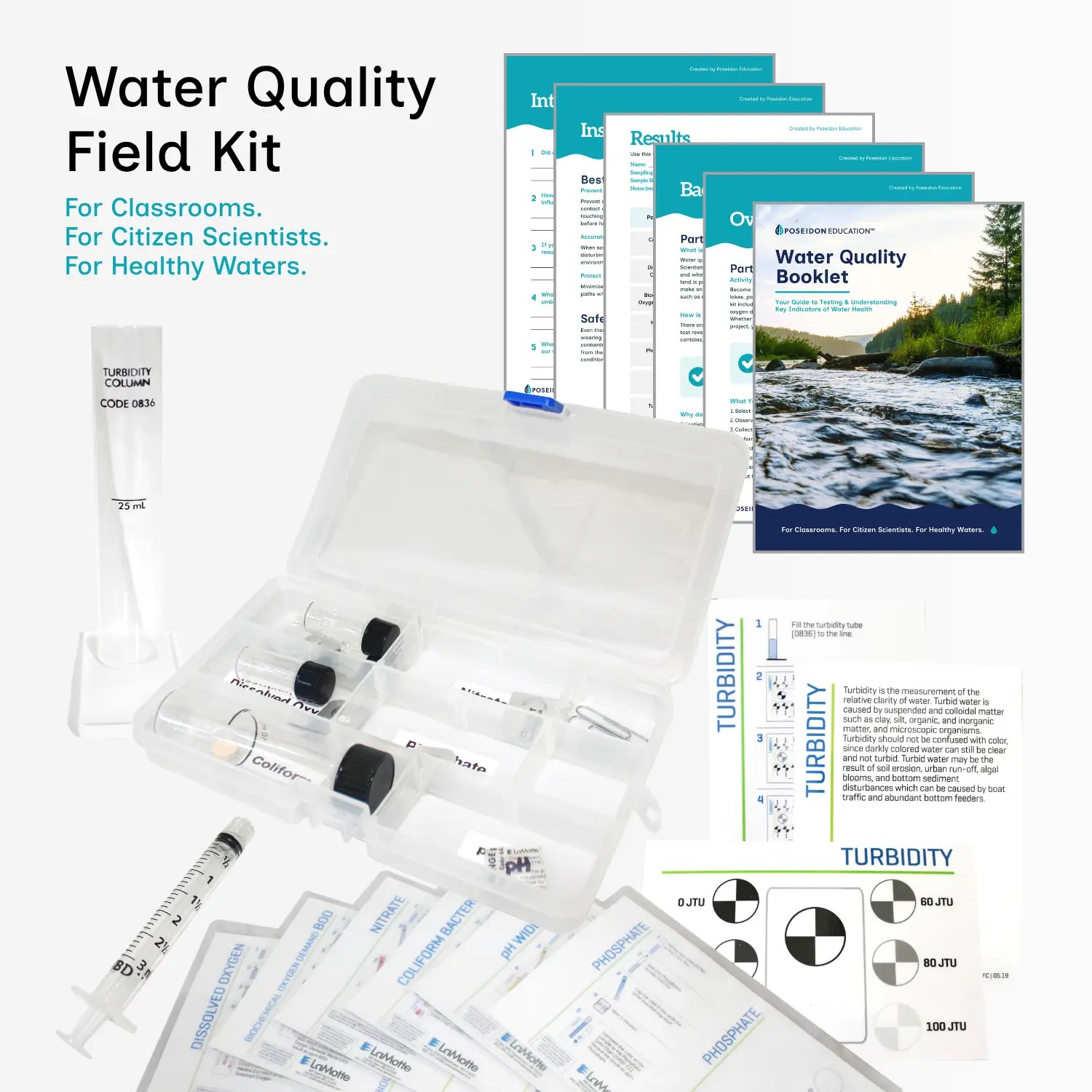 Water Quality Kit for classrooms and citizen science projects.