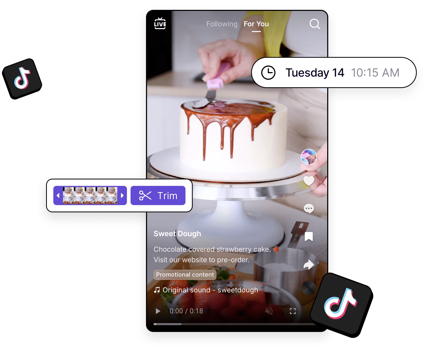 Schedule tiktok videos and carousel posts
