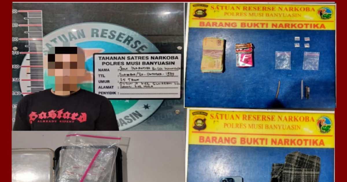 Satnarkoba Polres Muba Amankan Pengedar Narkoba Seberat 1,37 Gram