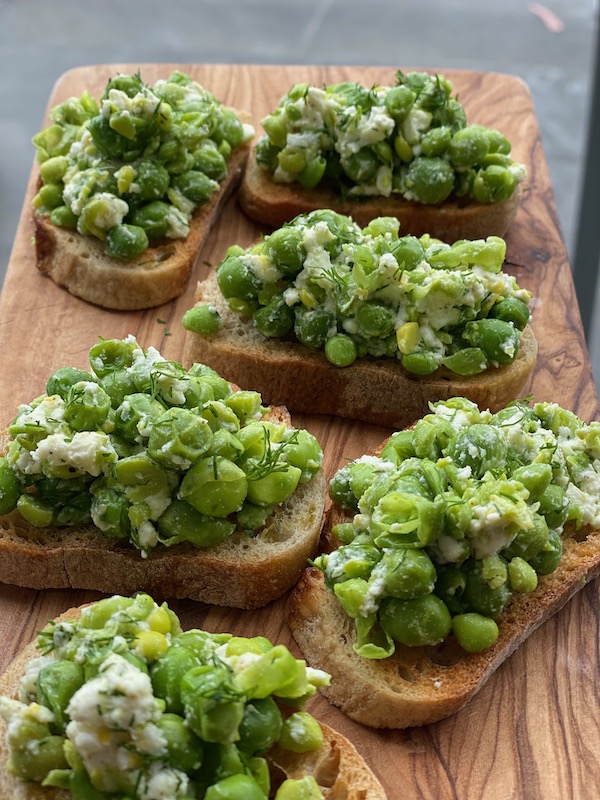 English Pea & Feta Crostini