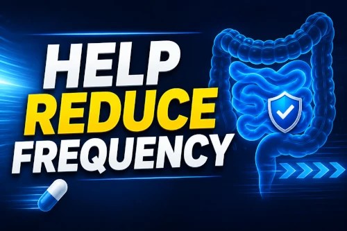 A picture of a bowel with the slogan Help Reduce Frequency