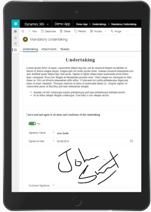 Signature on tablet or iPad