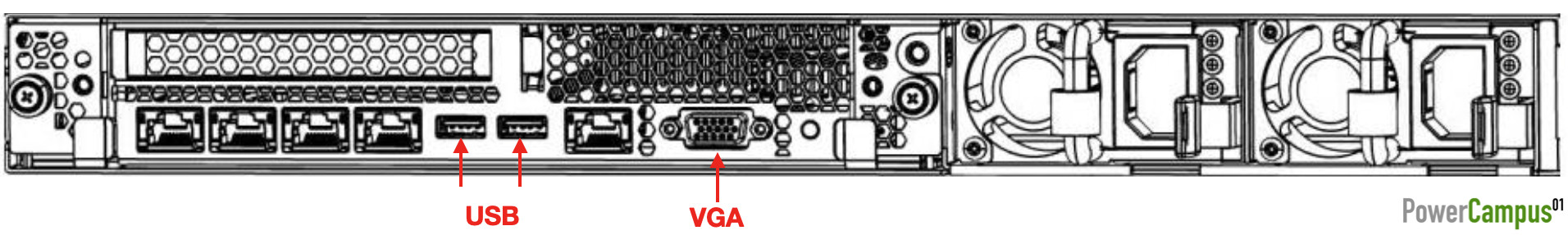 HMC 7063-CR2 rear view - USB and VGA ports