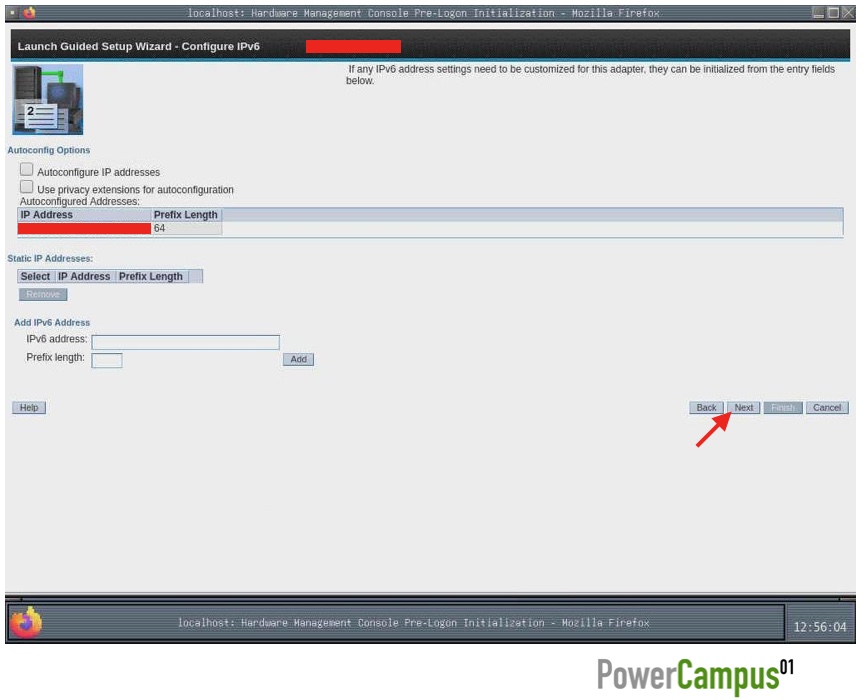 HMC Guided Setup Wizard - IPv6 configuration