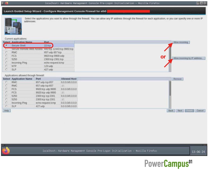 HMC Guided Setup Wizard - enable application