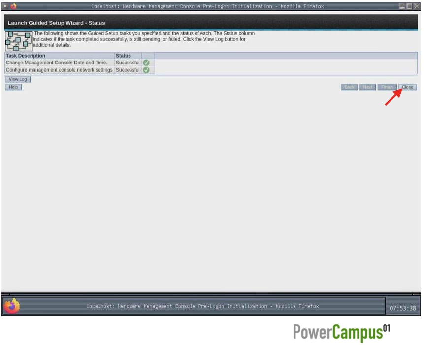 HMC Guided Setup Wizard - status