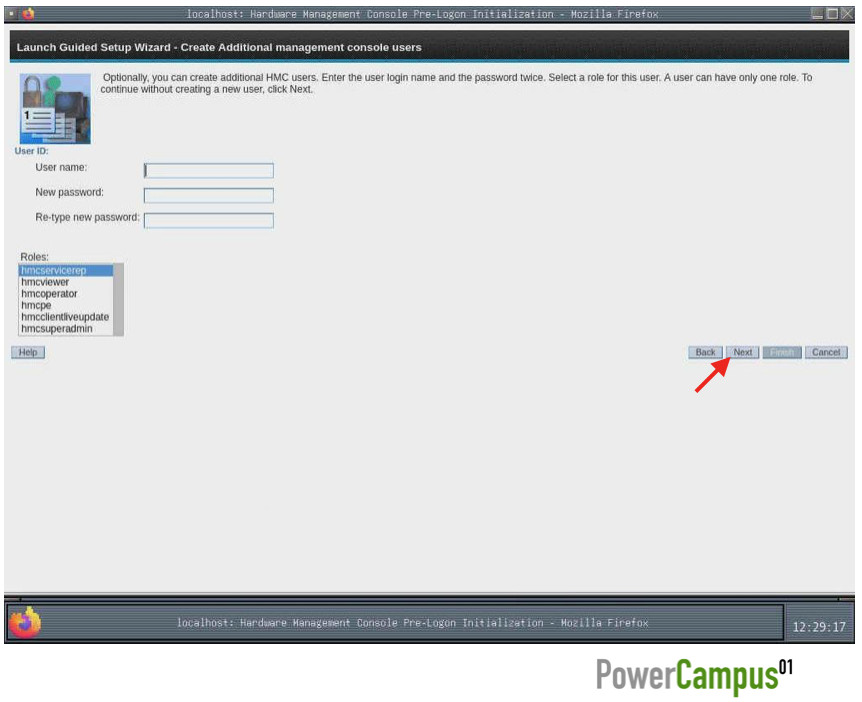 HMC Guided Setup Wizard - additional users