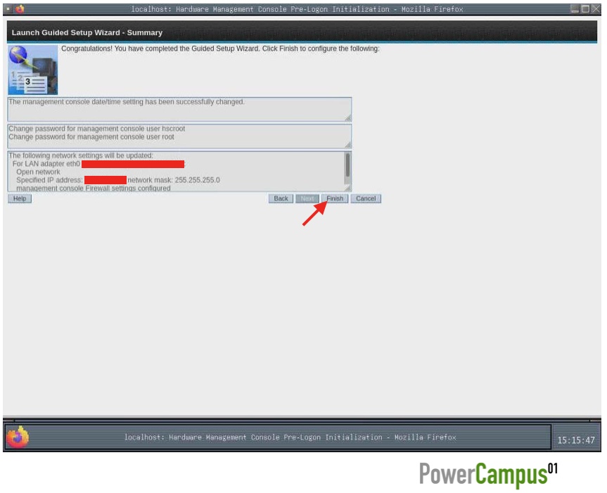 HMC Guided Setup Wizard - summary