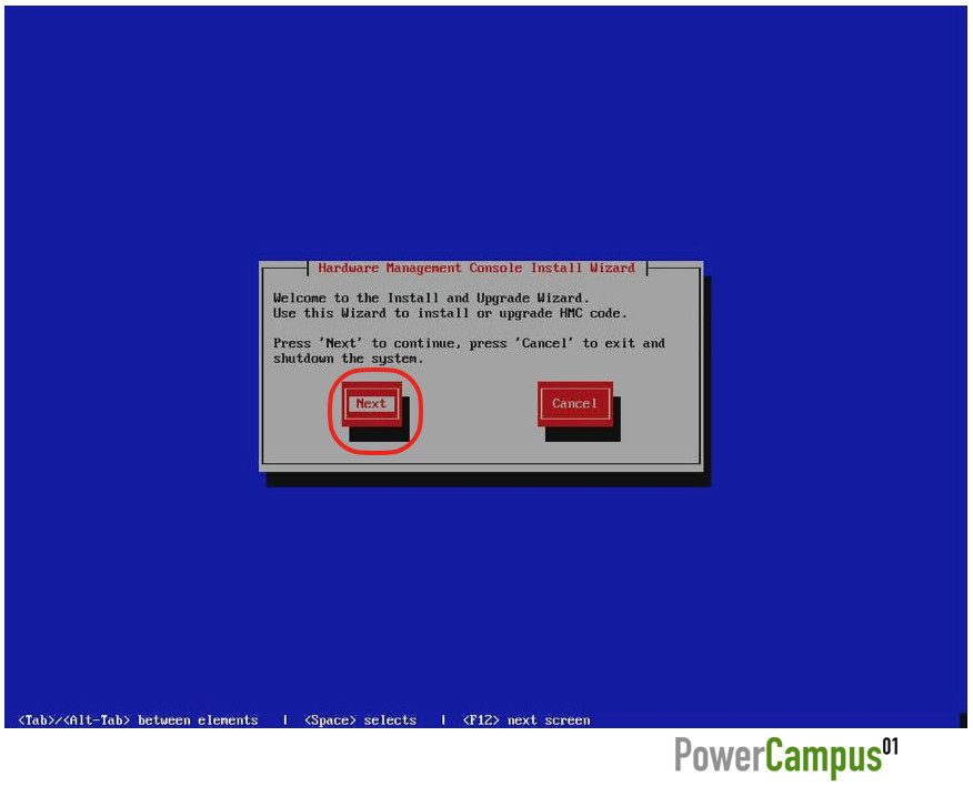 HMC Install Wizard - continue or cancel