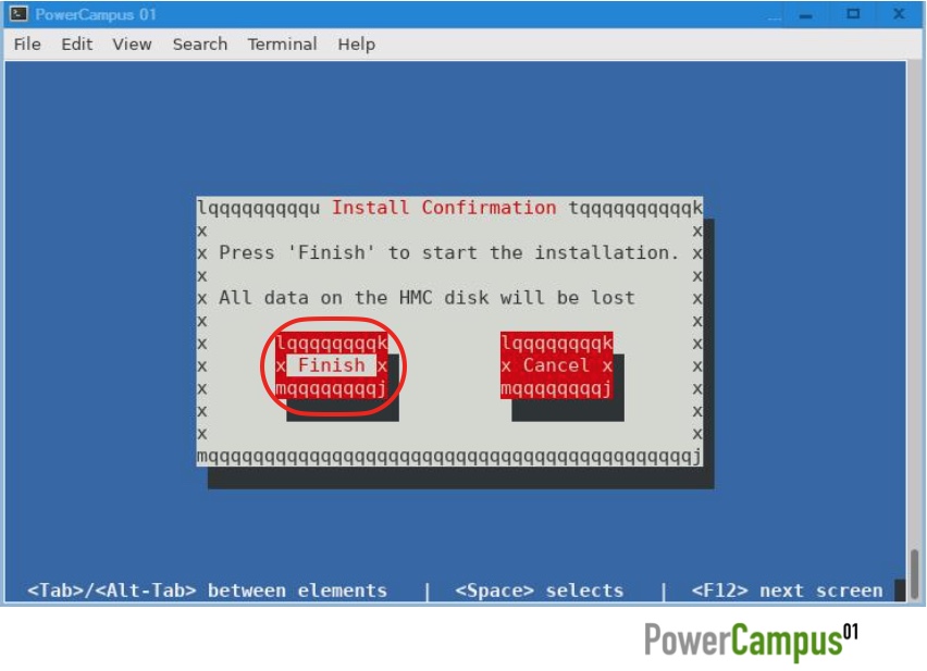 vHMC Install Wizard - install confirmation