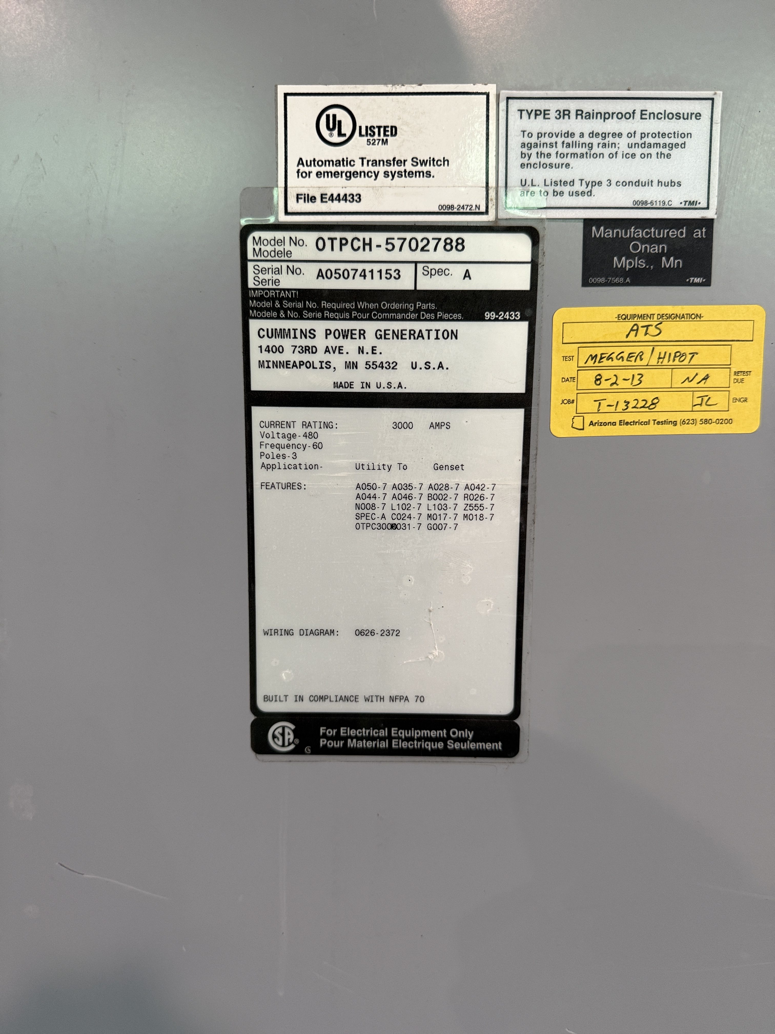Cummins OTPCH 3000A Automatic Transfer Switch For Sale, photo 4