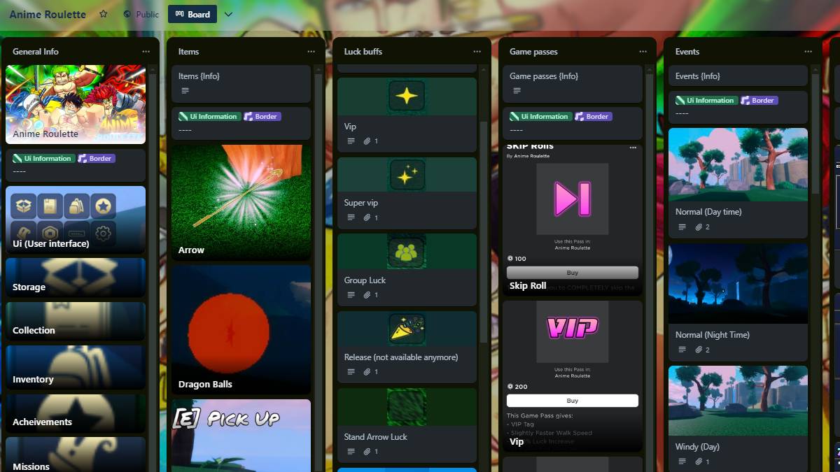 Official Roblox Anime Roulette Trello Link Wiki January 2026 Anime Roulette Trello 