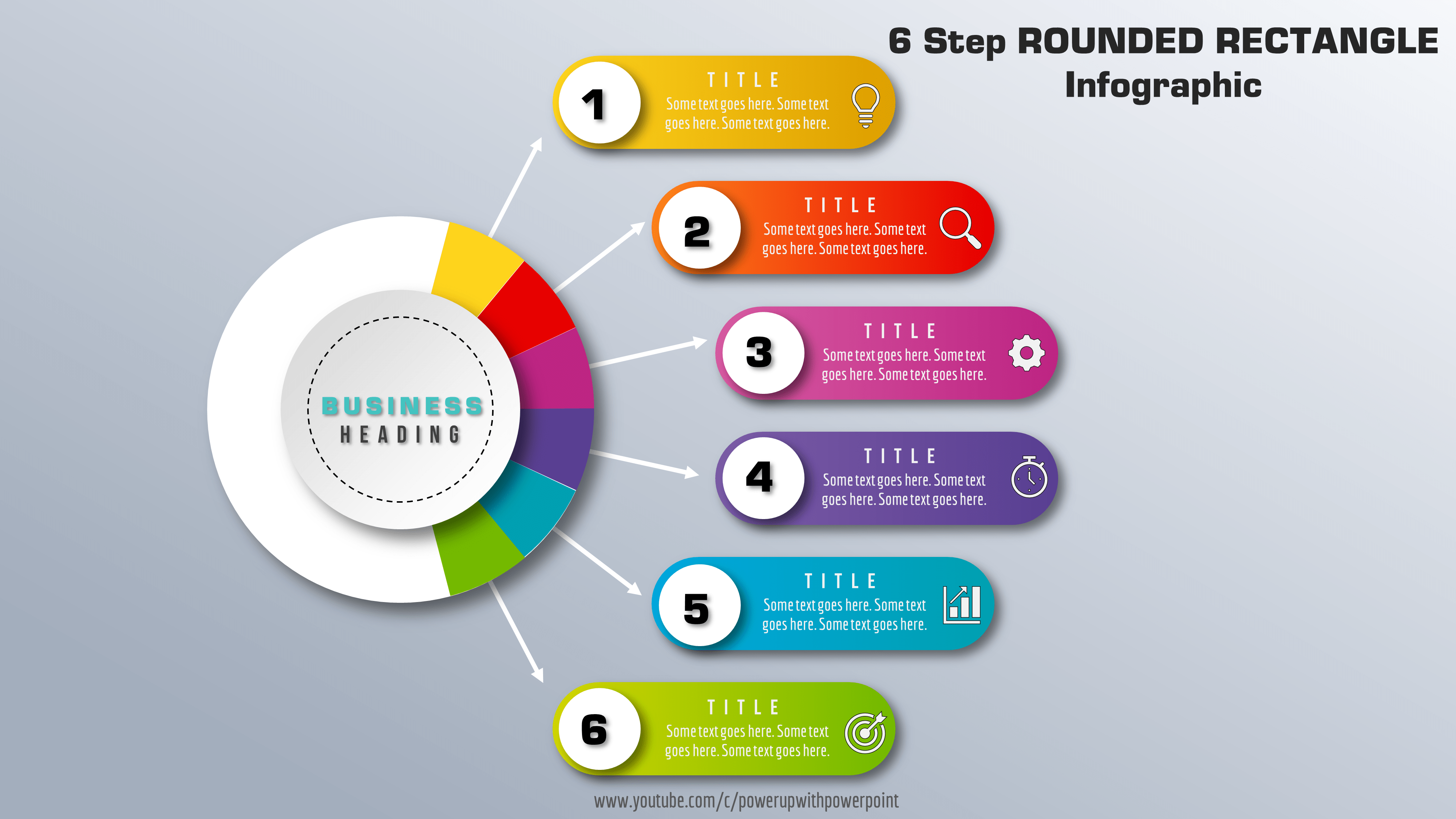 Download PowerPoint 6 Step Rounded Rectangle Infographic # 41 – PowerUP ...
