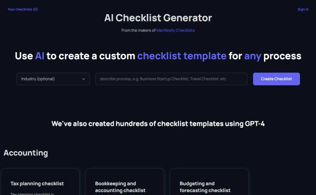 AI Checklist Generator Overview 2025 | Pricing And Best Features