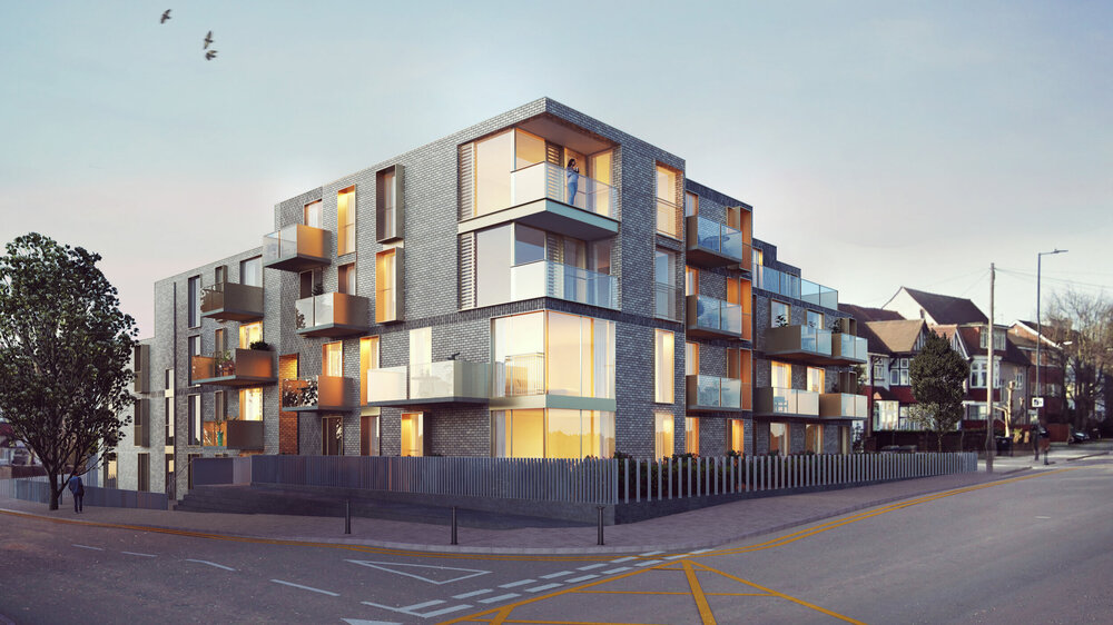 3D conceptual design for a public and commercial development. Modern multi story building. 3D conceptual design for a public and commercial development. Modern multi story building.