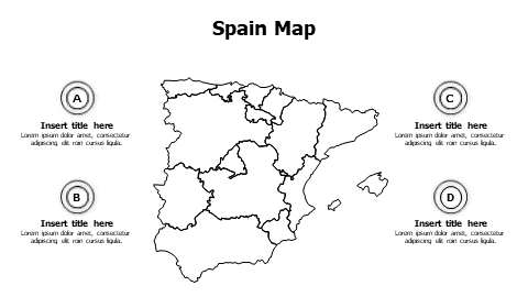 Spain Regional Map Outline Infographic Maps PPT Design 