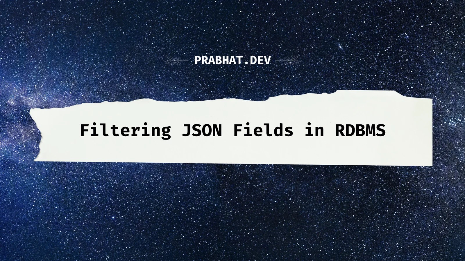 Filtering JSON Fields in RDBMS
