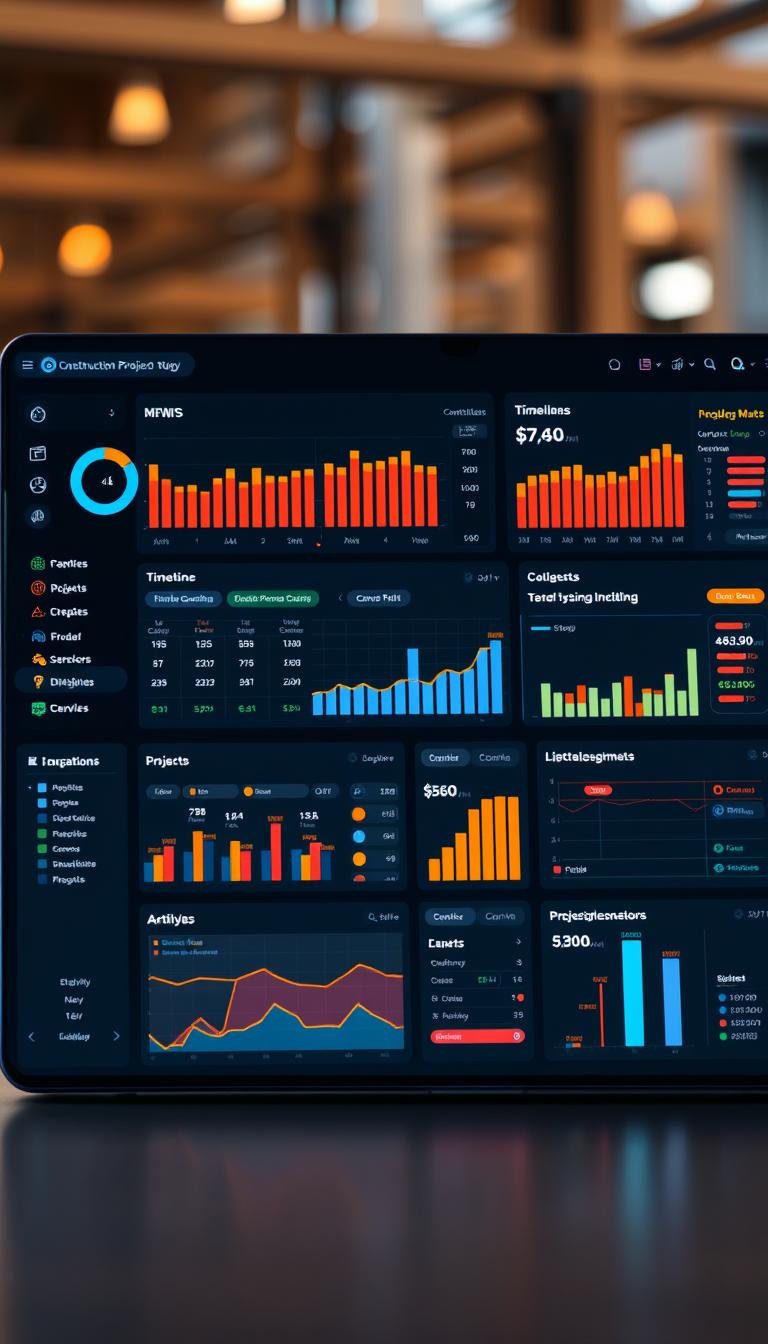Construction project tracking software interface