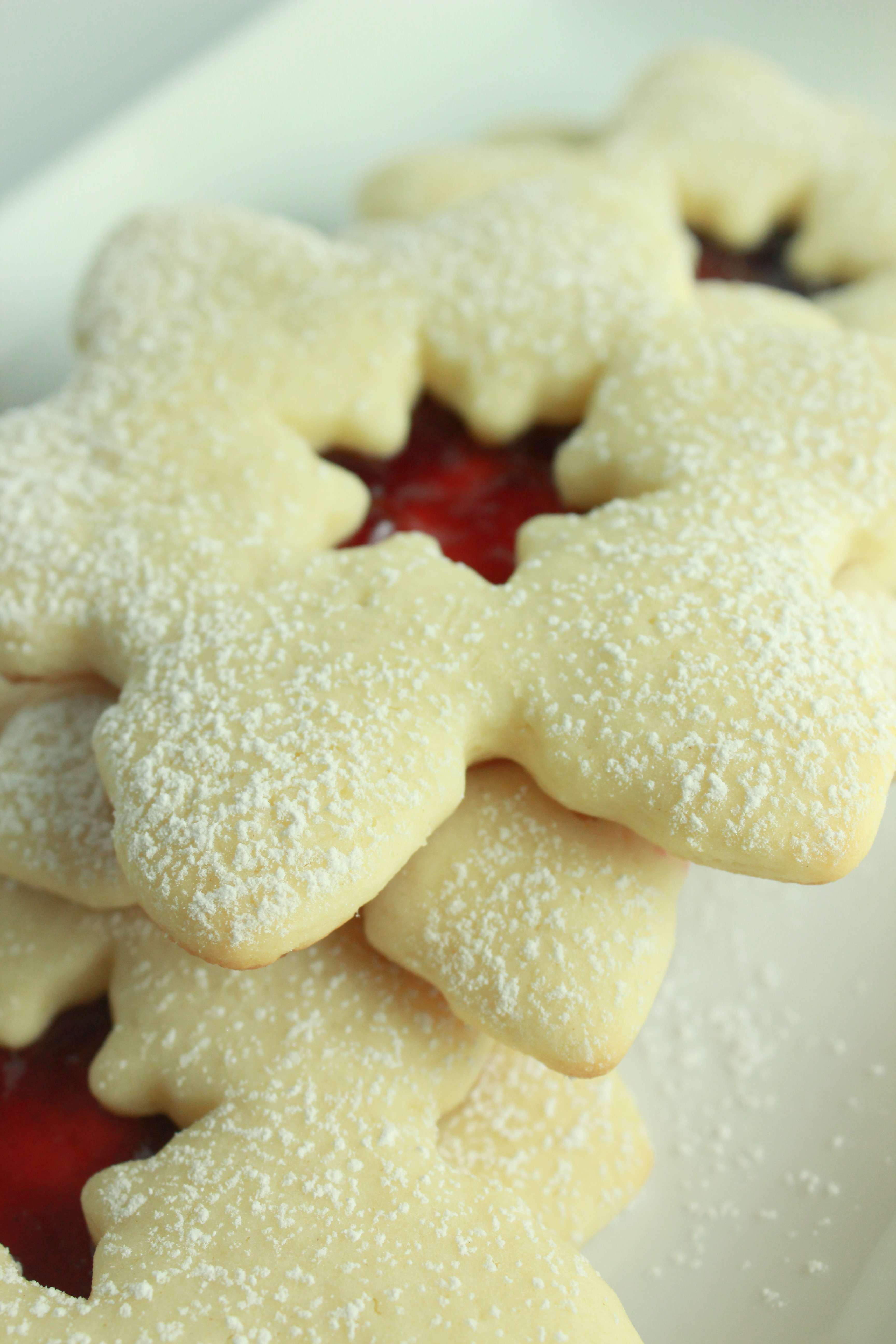 Snowflake Linzer Cookies {using Cream Cheese Sugar Cookie dough