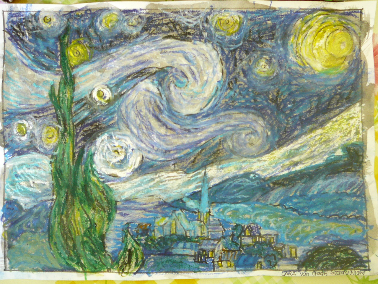 Color vincent van gogh's 'the starry night' with this free printable coloring page | creative resources for elementary art education. Starry Night Practical Pages