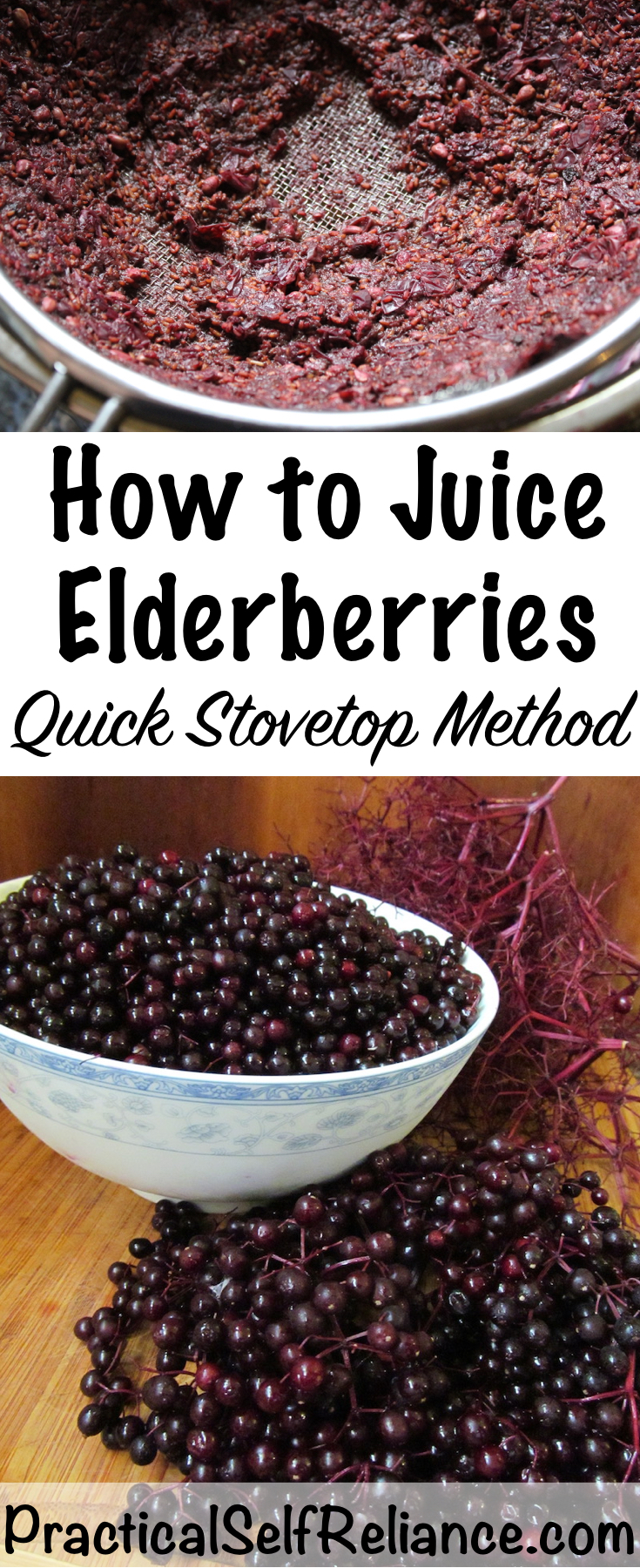How to Juice Elderberries Stovetop Method