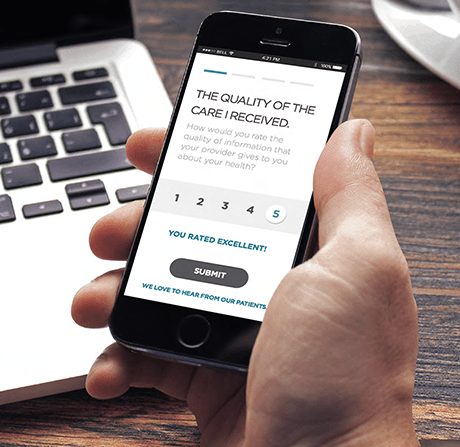 Patient review on phone