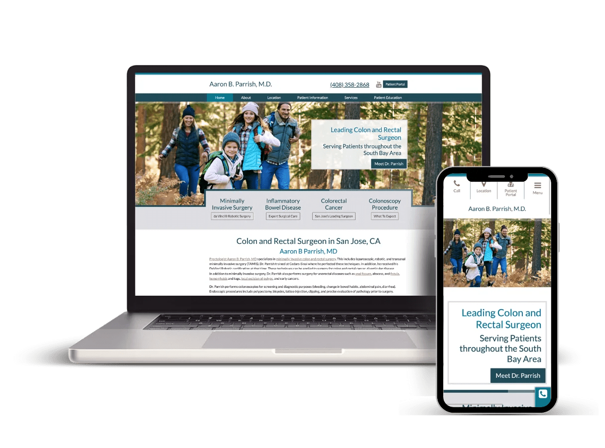 colorectal surgery website for dr. aaron parrish in san jose california