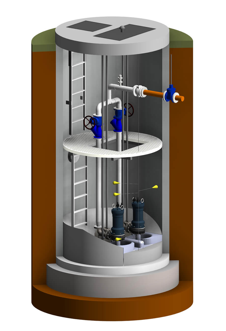 Pump lift stations for wastewater