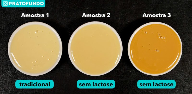 Amostras diferentes de leite condensado