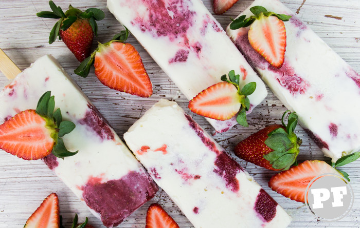 Picolé Cheesecake de Morango