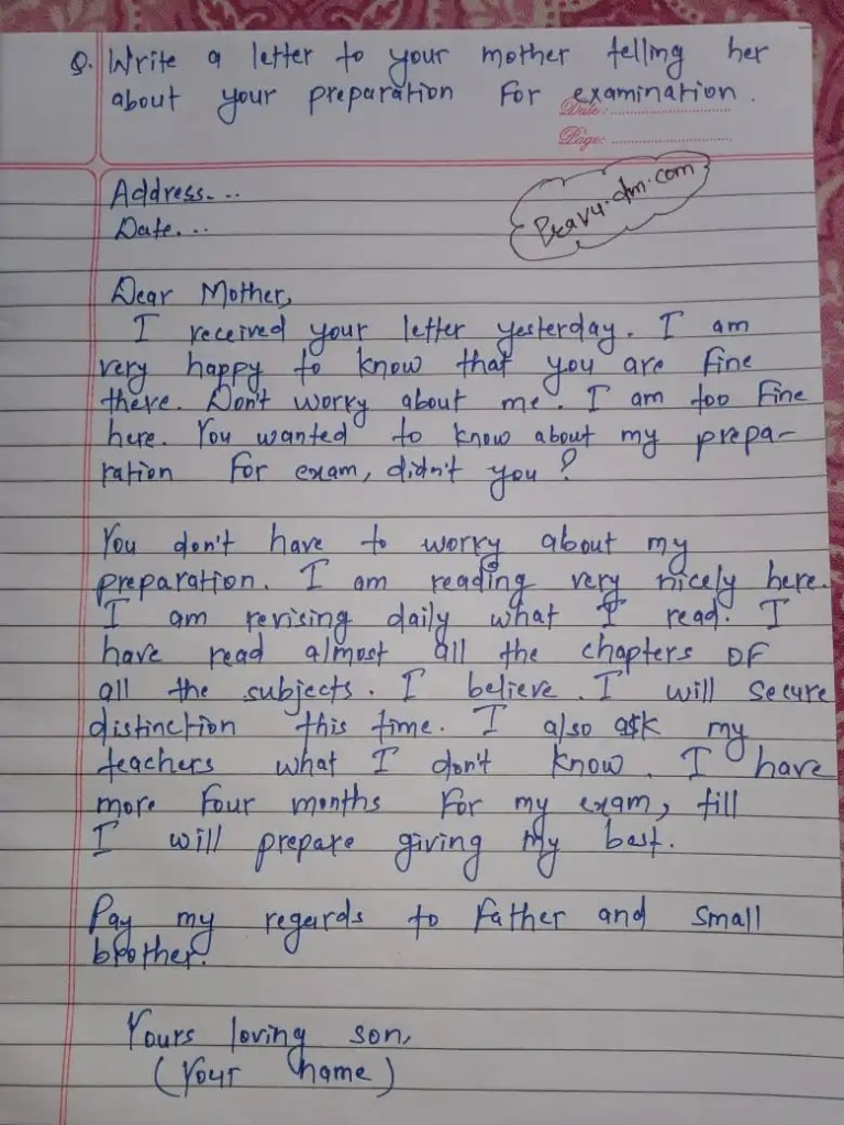 Letter to mother