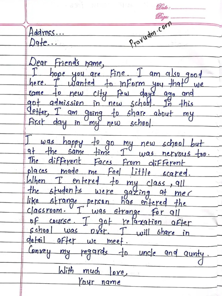 Letter to friend
