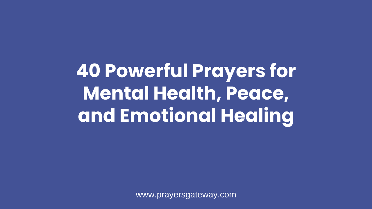 Prayer for Mental Health,